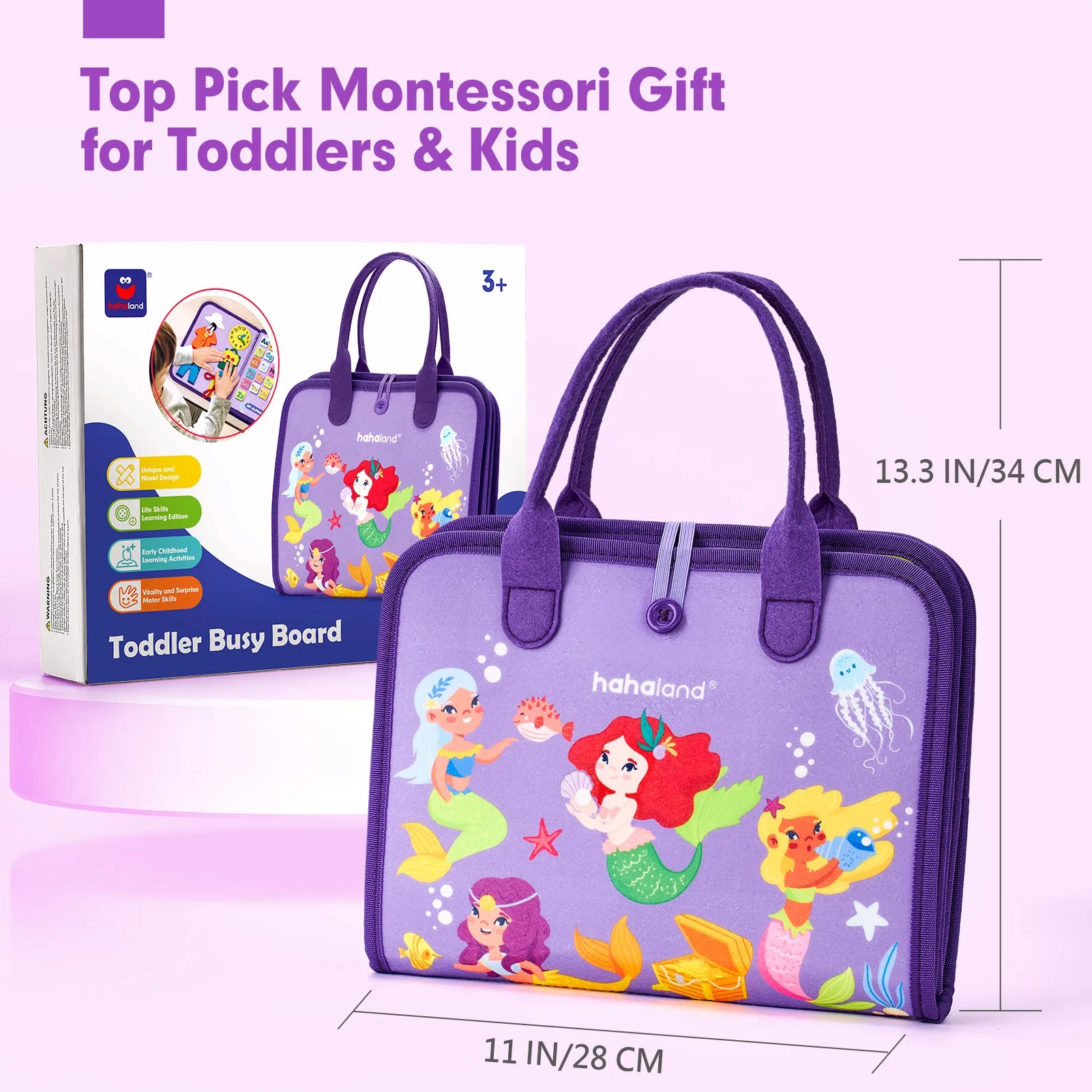 7-in-1 Montessori Busy Board 3 Year Old