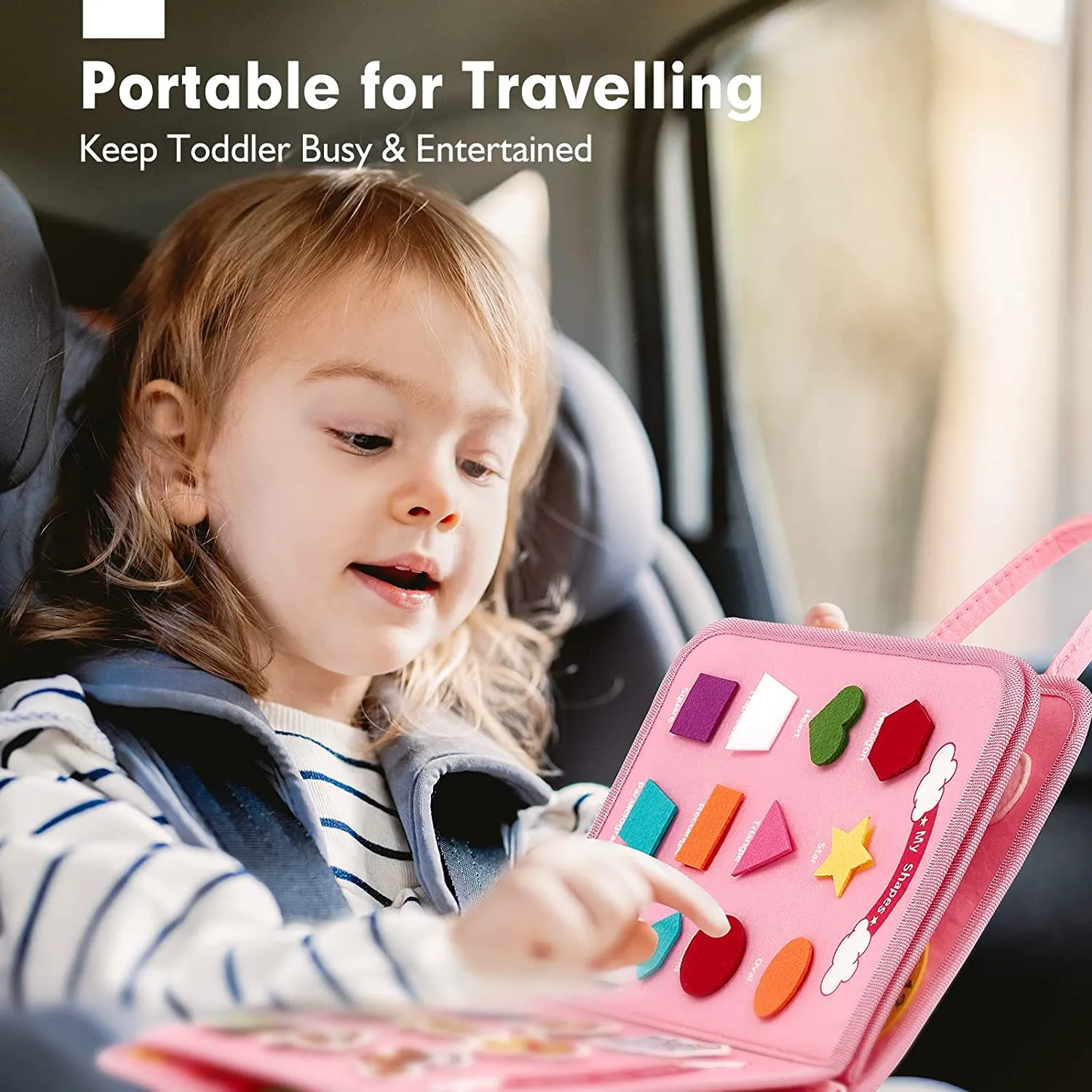 Busy Board Toddlers Travel Toys-Pink