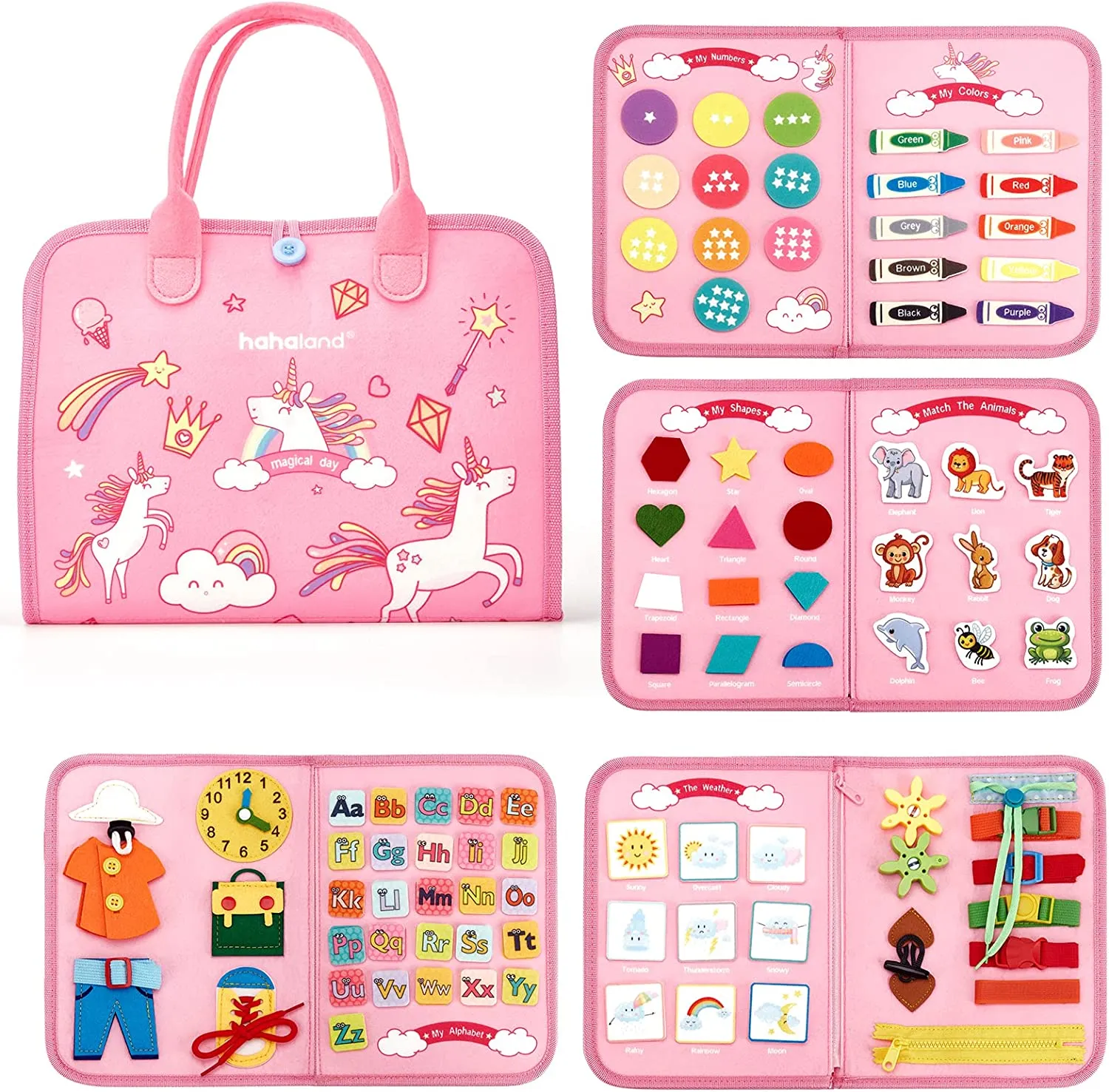 Busy Board Toddlers Travel Toys-Pink