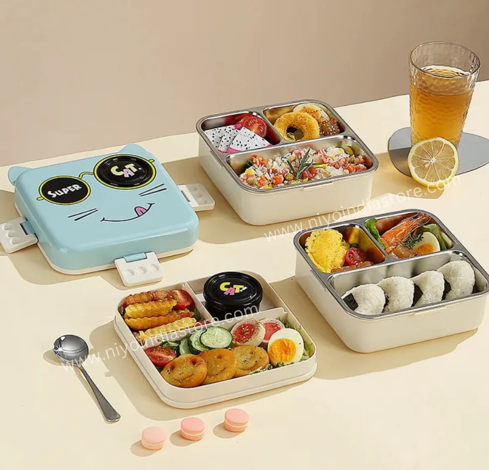 Carnival Stainless Steel Lunch Box - Cat