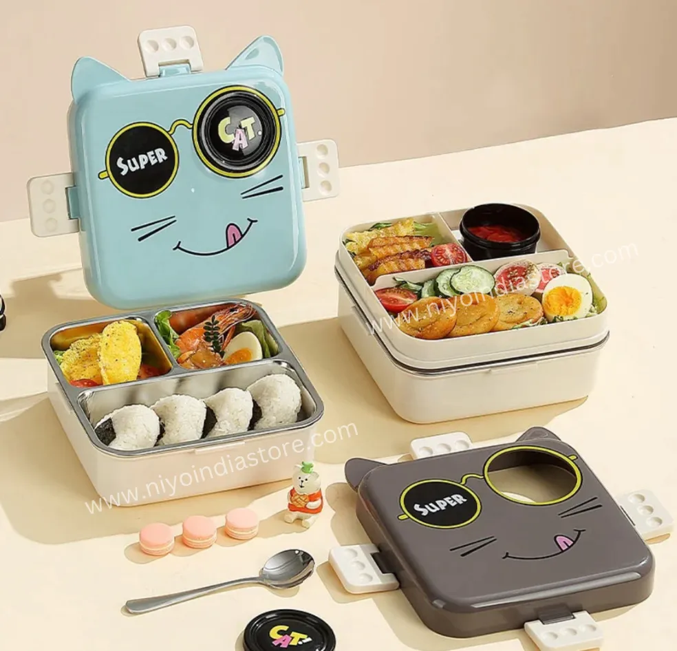 Carnival Stainless Steel Lunch Box - Cat
