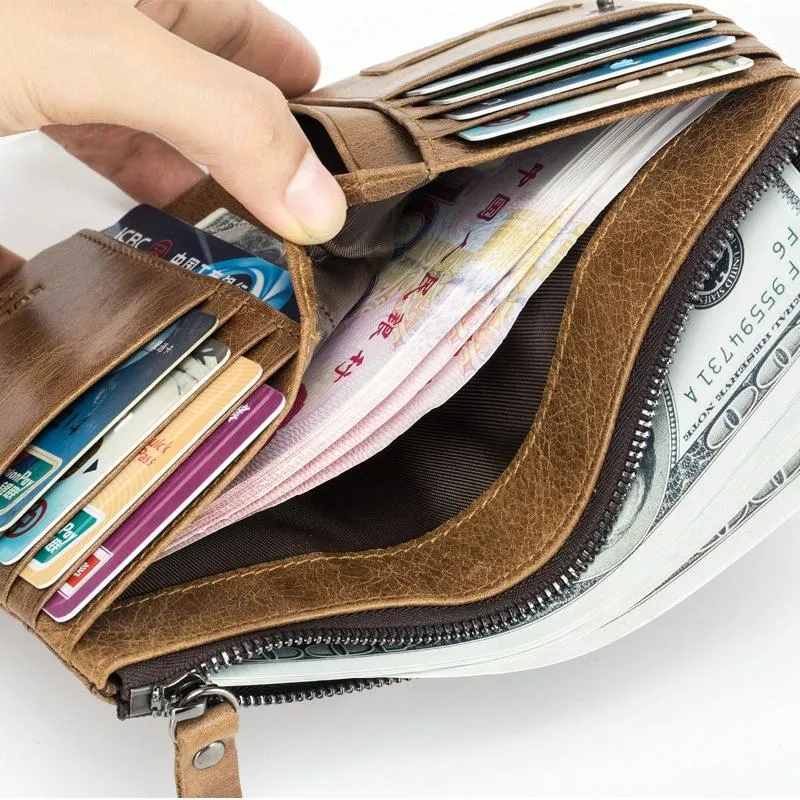 Detachable Rfid Leather Wallet - Anti-theft