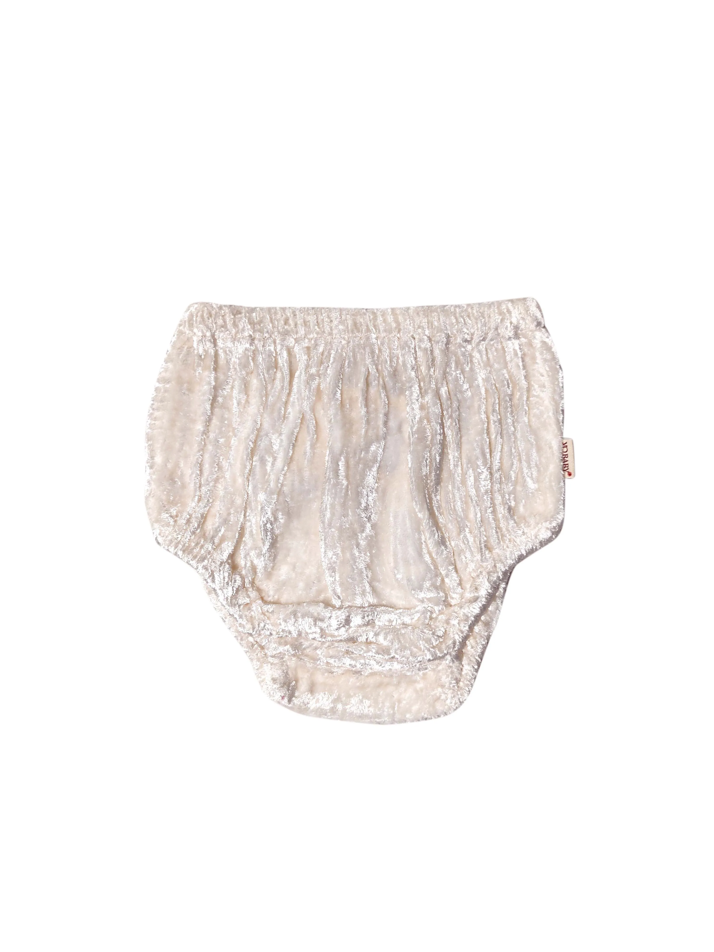 Ivory Velvet Diaper Cover