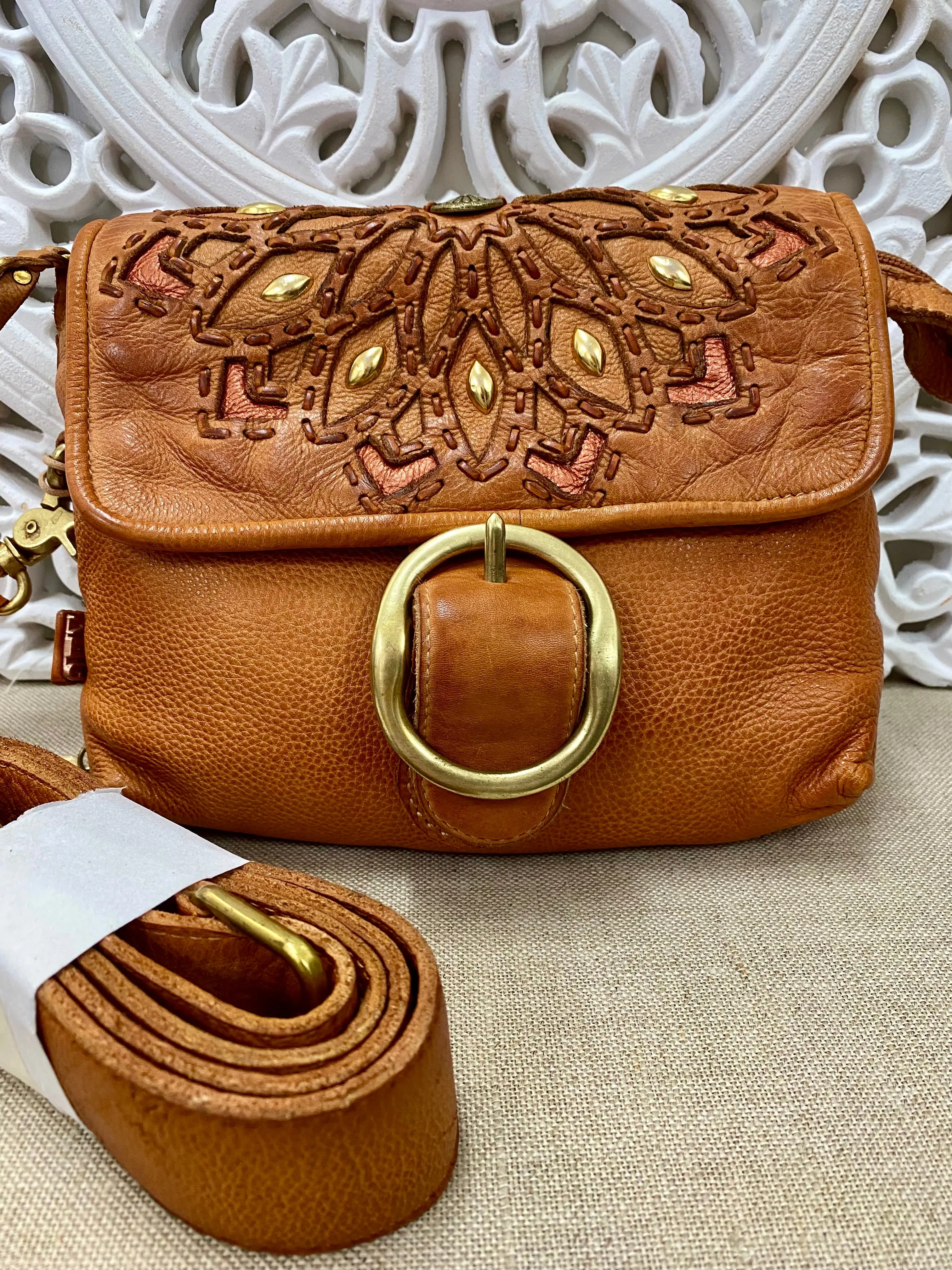 Kali Foldover Bag - Honey