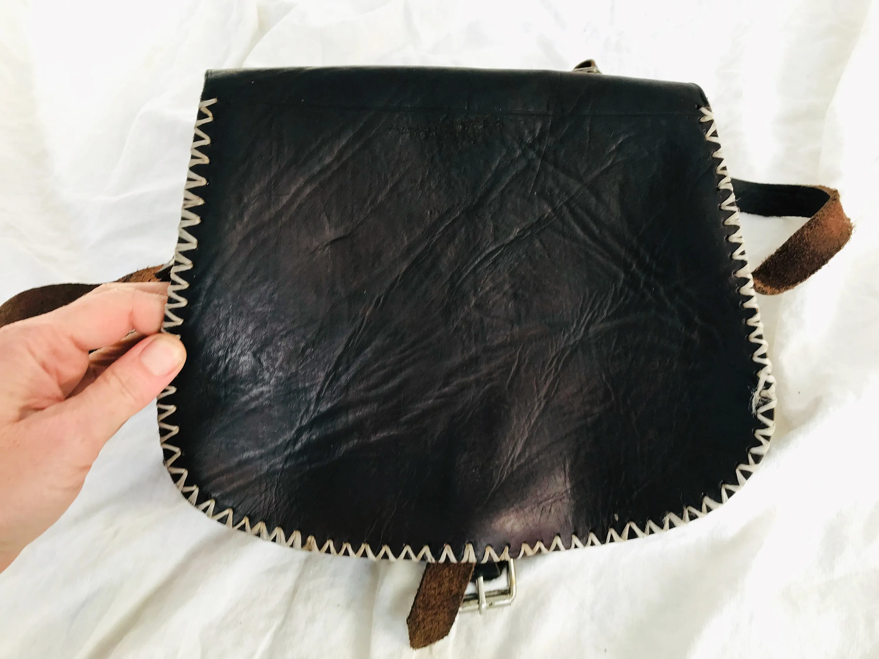 Moroccan Leather Purse. Leather Purse. Adjustable Strap.