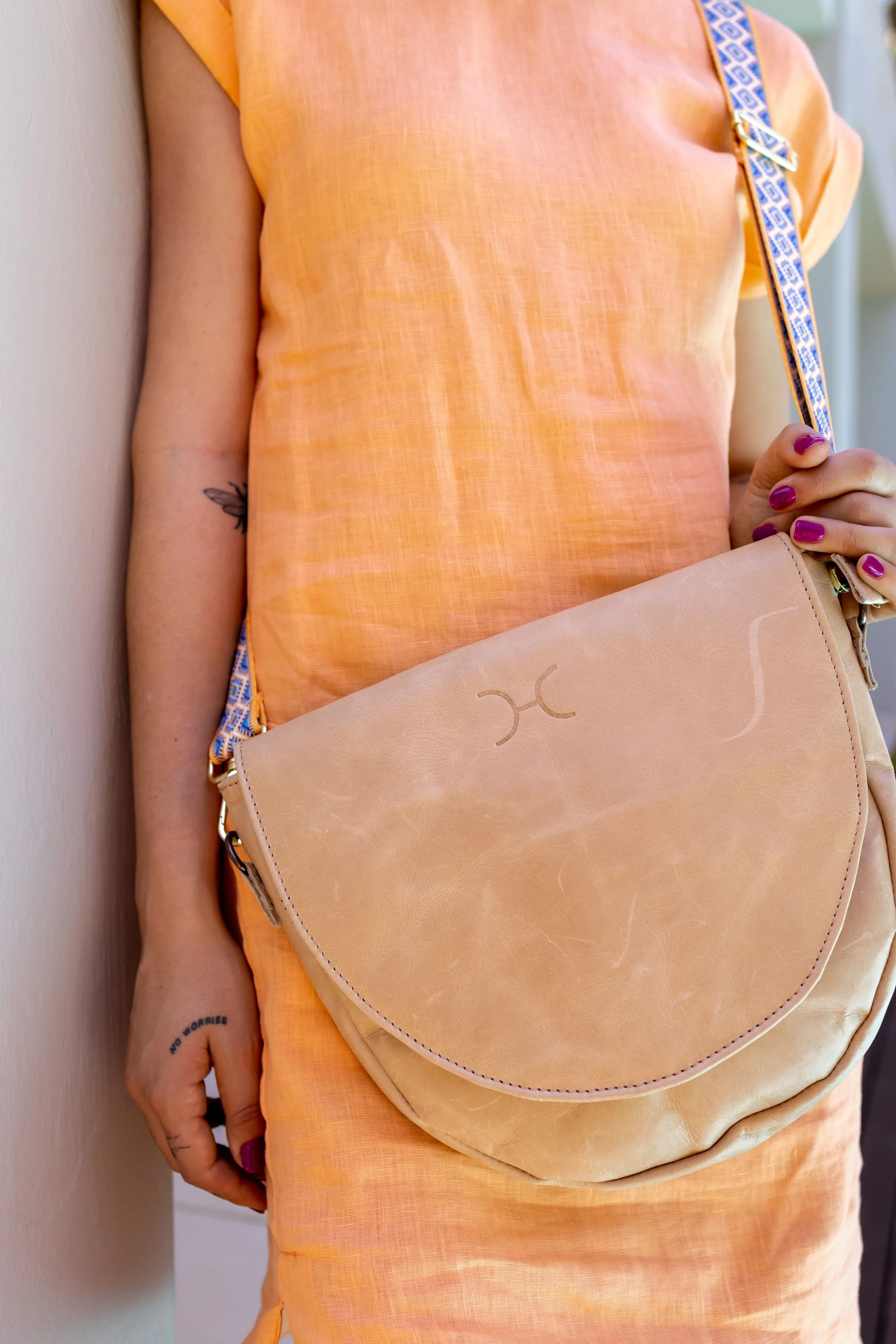 Saddle Handbag Hazelnut Leather