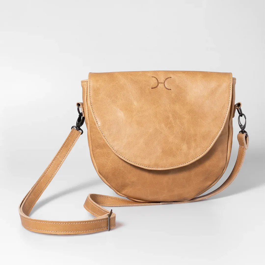 Saddle Handbag Hazelnut Leather