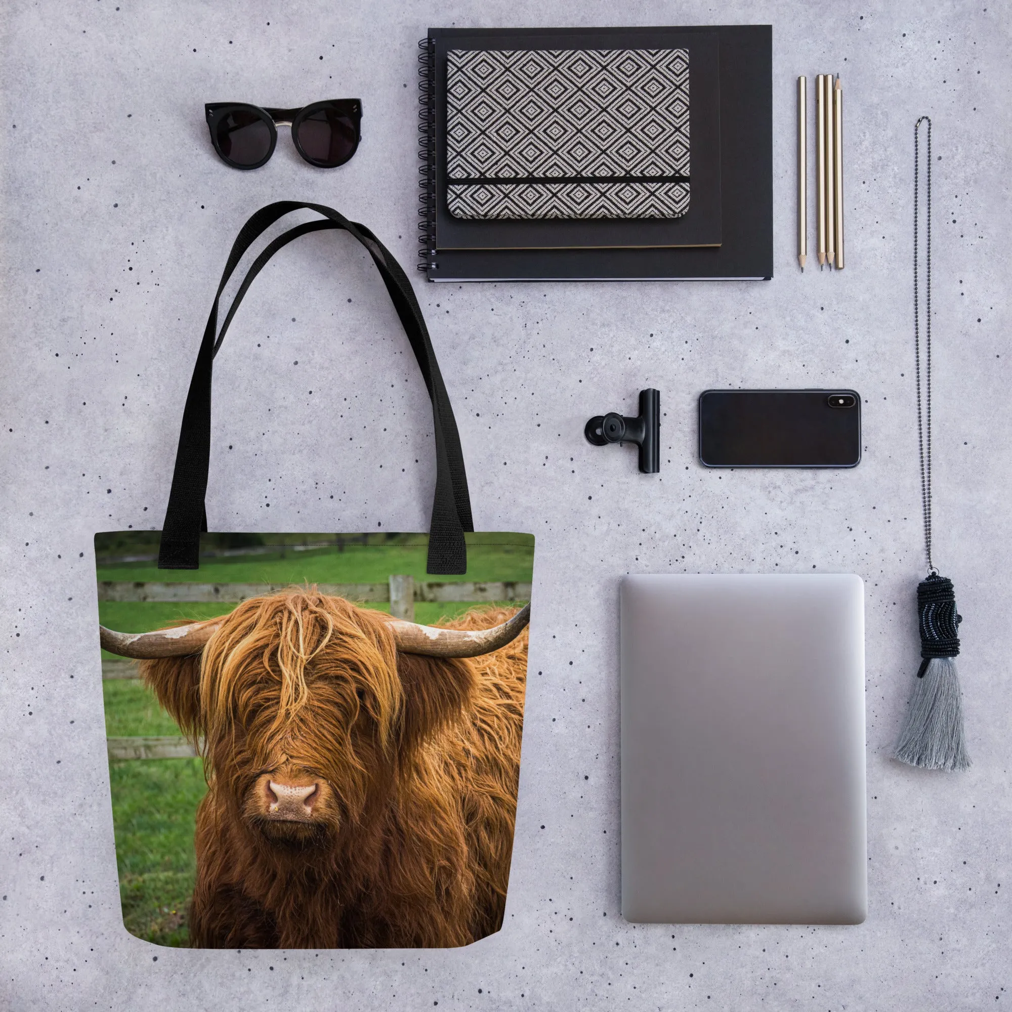 Scottish Cow Tote Bag