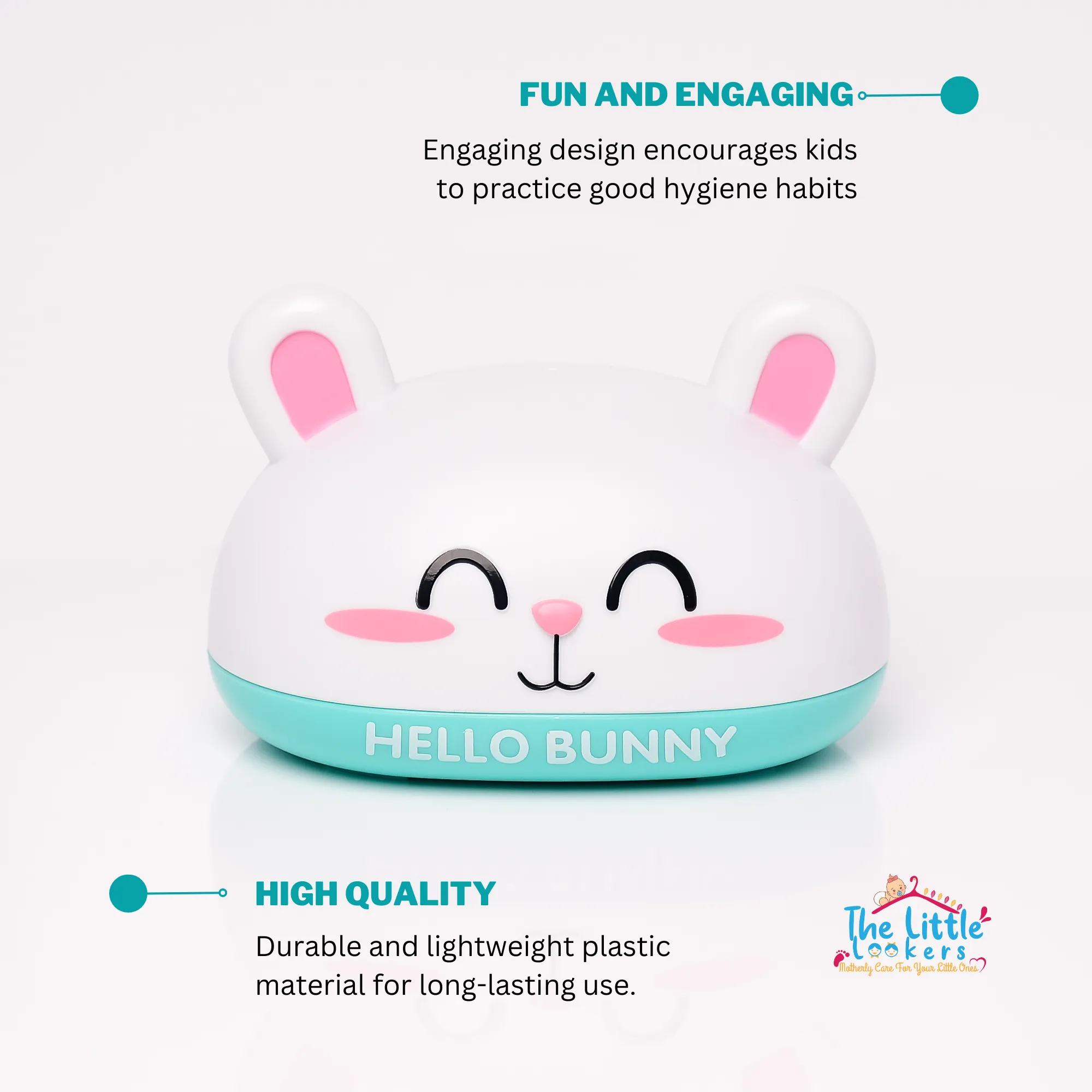 THE LITTLE LOOKERS Cartoon Soap Case Bathtub Soap Box, Soap Dish Holder for Kids, Bathroom Soap Stand, Soap Stand with Cover (Bunny)