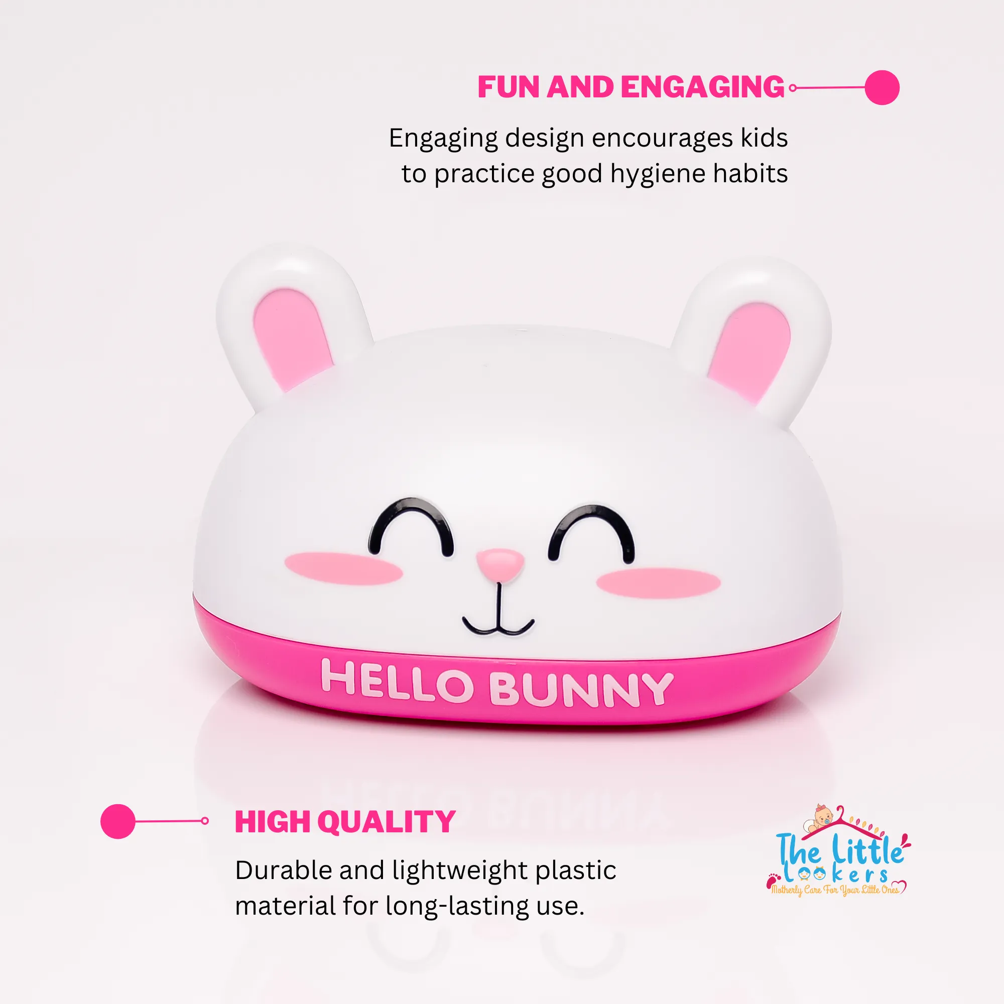 THE LITTLE LOOKERS Cartoon Soap Case Bathtub Soap Box, Soap Dish Holder for Kids, Bathroom Soap Stand, Soap Stand with Cover (Bunny)