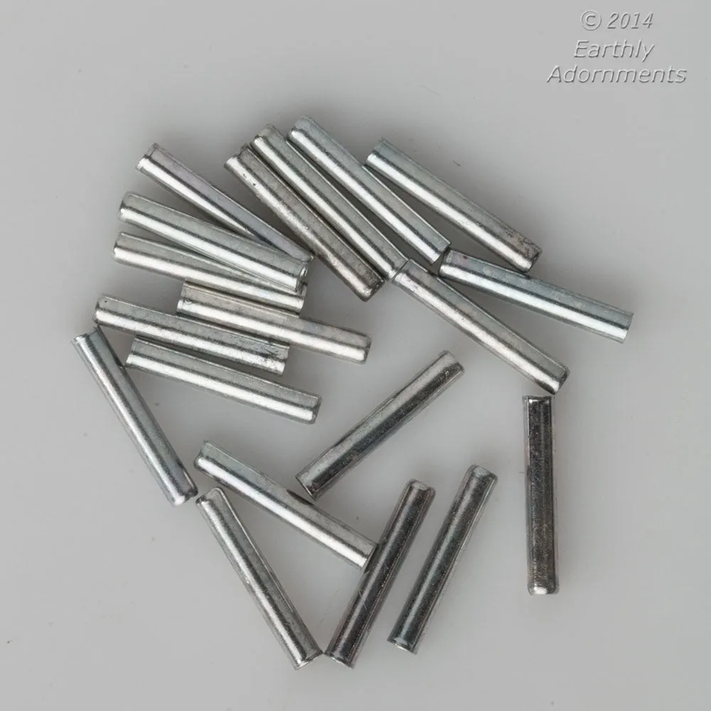 Vintage silver plated bugle beads. 10x1.5mmSold in 3 gram bags.