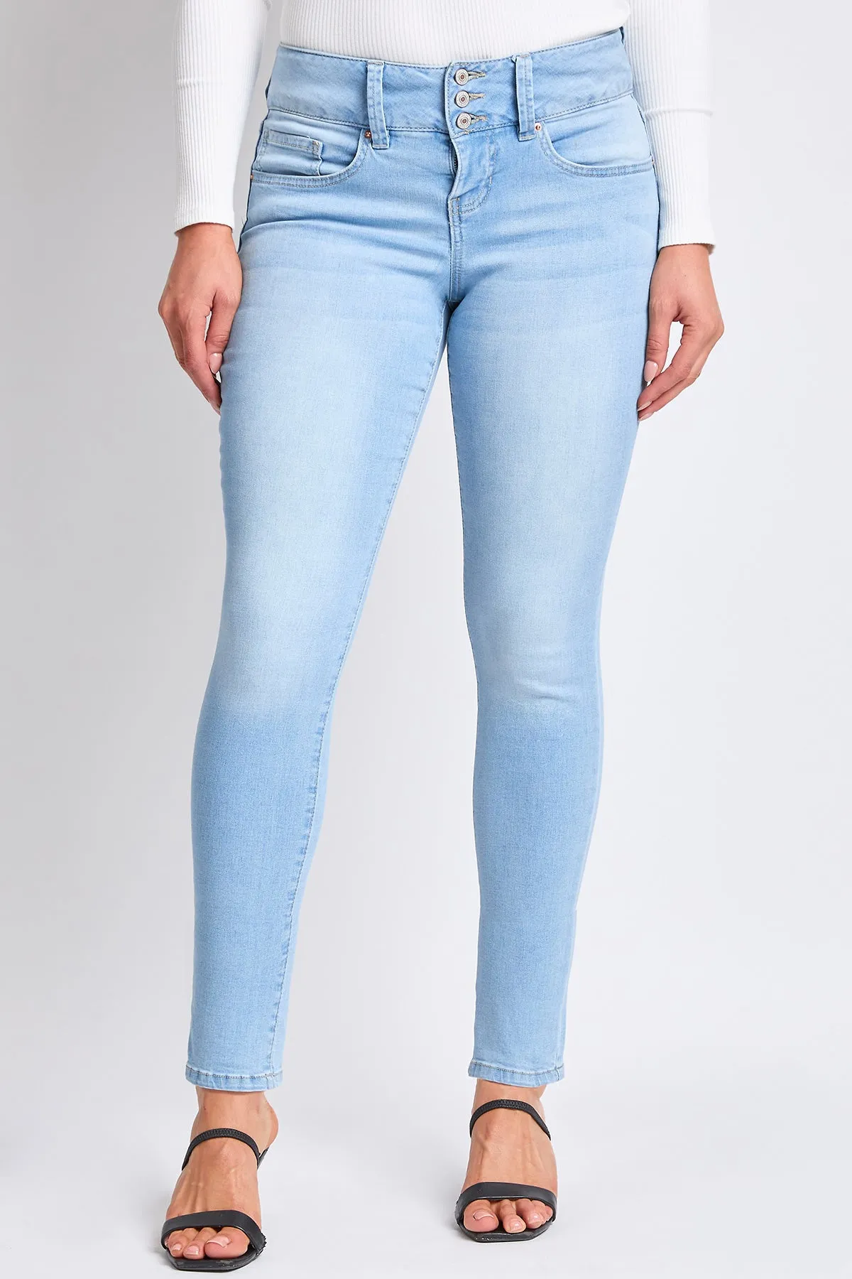 Women's Petite 3 Button High Rise Skinny Jean
