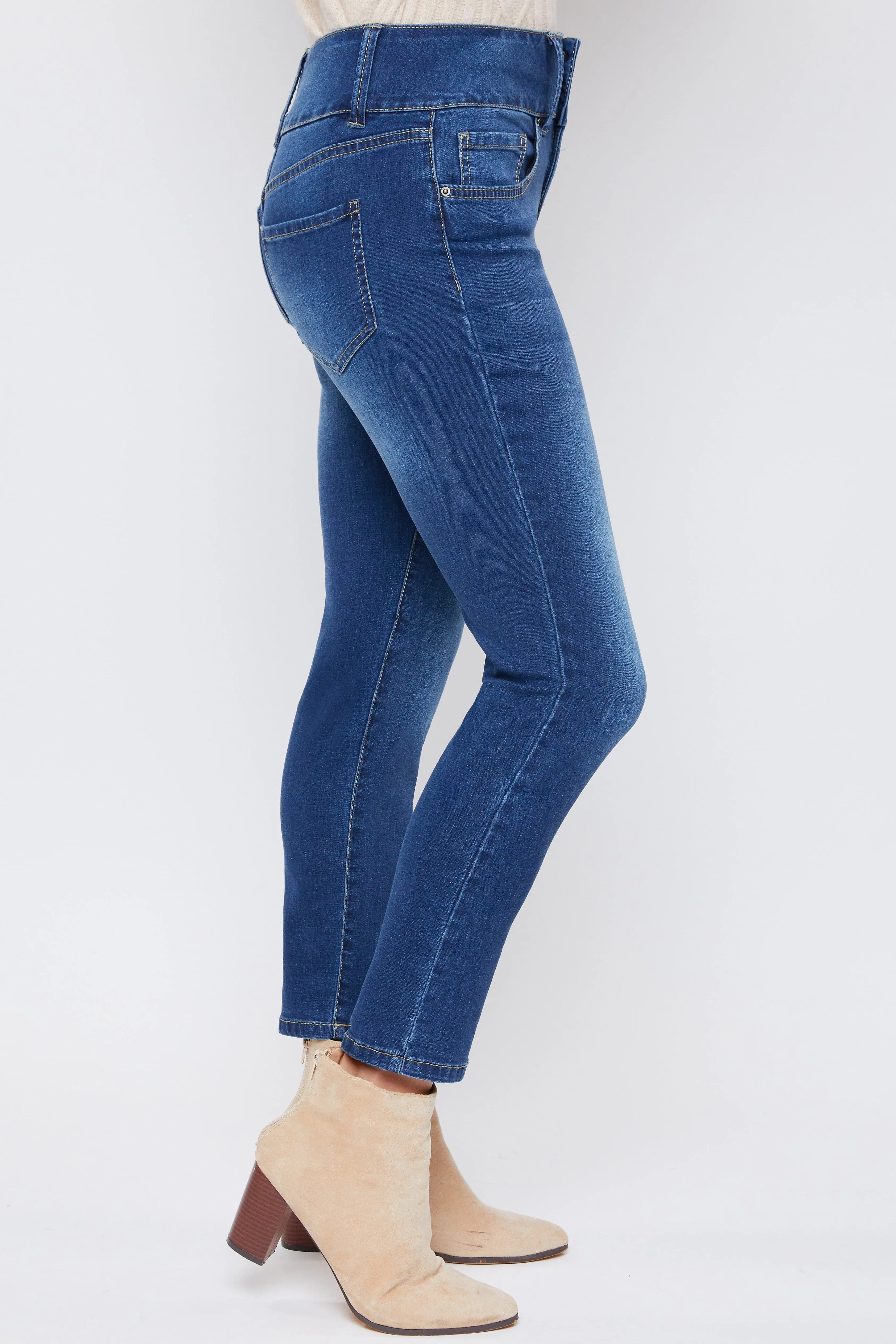 Women's Petite 3 Button High Rise Skinny Jean