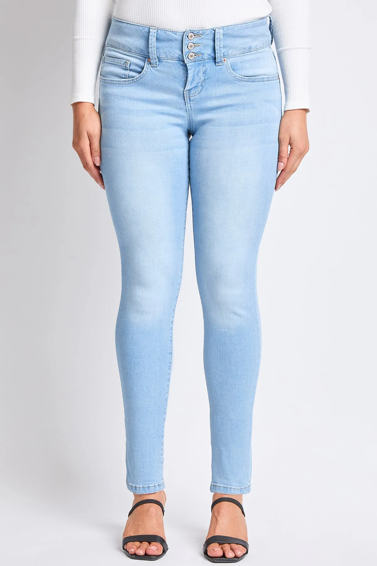 Women's Petite 3 Button High Rise Skinny Jean